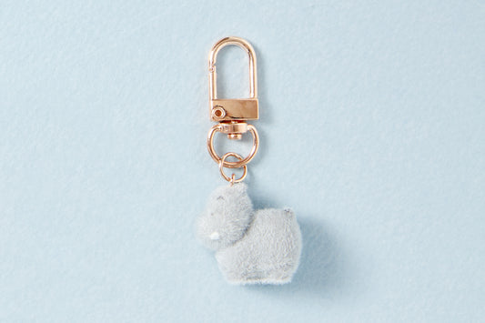 [Art Box] Gray Hippo Fluffy Keyring
