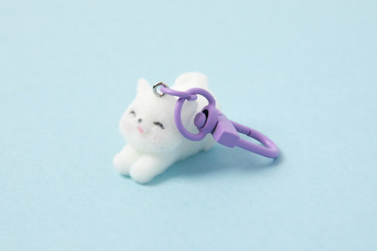[Art Box] Stretching Cat Fluffy Keyring
