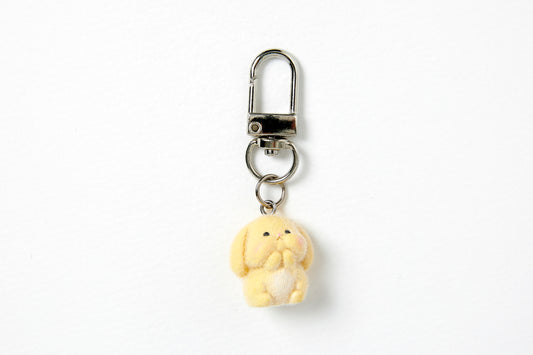 [Art Box] Yellow Rabbit Fluffy Keyring