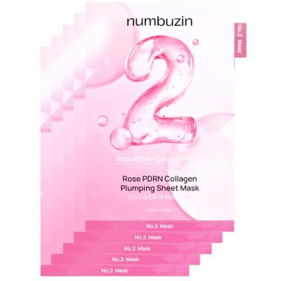 [Numbuzin] No.2 Rose PDRN Collagen Plumping Sheet Mask 4pc