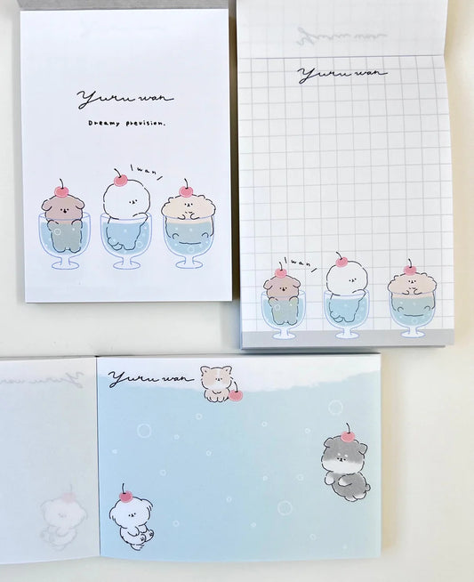 Puppy Dog Dessert Yuru Wan Dreamy Prevision Mini Notepad