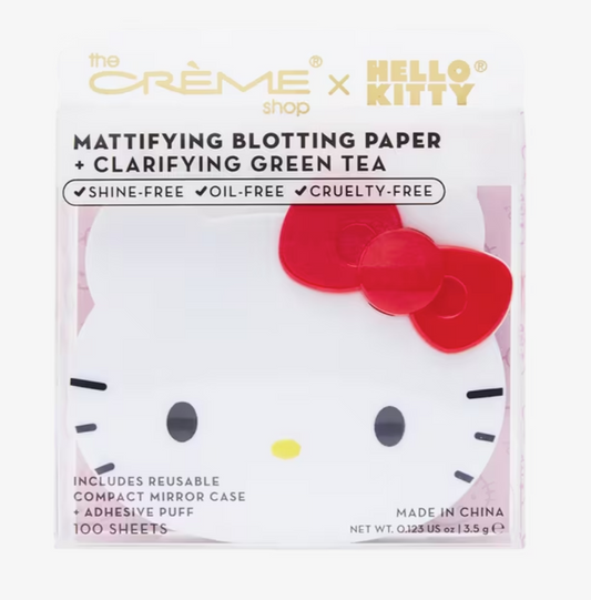 [The Crème Shop] X Hello Kitty Mattifying Blotting Paper + Reusable Mirror Compact