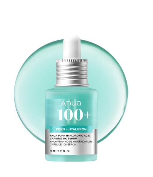 Anua PDRN Hyaluronic Acid Capsule 100 Serum, Radiant Face Serum, Hyaluronic Acid, Hydration, Moisture Plumping effect, Natural color, Fragrance free, Korean Skincare, 30ml / 1.01 fl. Oz